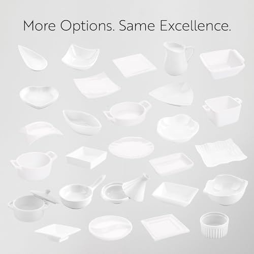 Mini Porcelain Plate - Square - 3" with a Raised Edge - Porcelain Edge Plate for Desserts, Appetizers and more - 10ct Box - Restaurantware