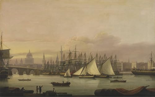 Impression peinture huile le port de Londres par Luny affiche toile decoration murale 60x90