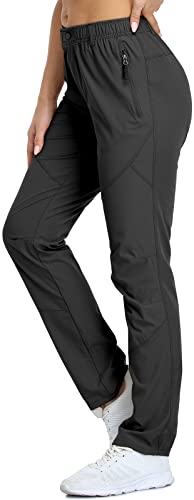 Sposulei Lightweight Summer Pants For Womens Golf Nylon Quick Dry Waterproof Casual Hiking Pants With Pockets Black #TOP1