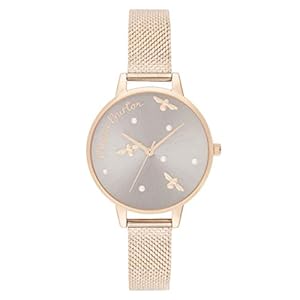 OLIVIA BURTON Watch Ladies Parley Queen Pearl Detail Boucle Rose Gold Mesh