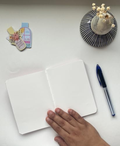 Image of Paperfold A6 Pocket Notebook Set of 2 | Plain Unruled Pages | Premium 80 GSM Natural Shade Paper | Soft Bound Mini Journal for Notes, Sketching, Journaling & Travel | Aesthetic Notebook | 70 Pages | Sage Green & Pink Sky