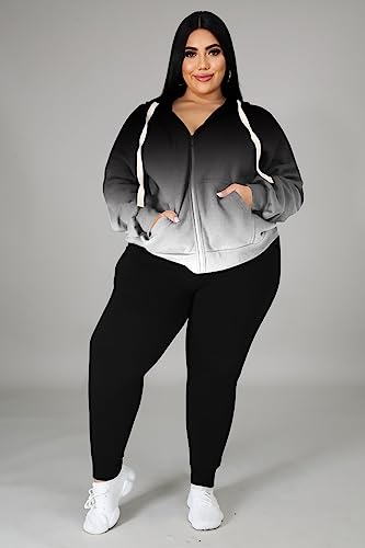 YeGine Womens Plus Size Two Piece Outfits Sweatsuits Casual Long Sleeve Set With Pockets3