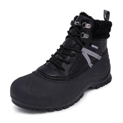Image of Nautica Men's Duck Boots Waterproof Shell Insulated Snow and Rain Boot Lace-Up Winter Shoe Channing, Extended Sizes 7-16