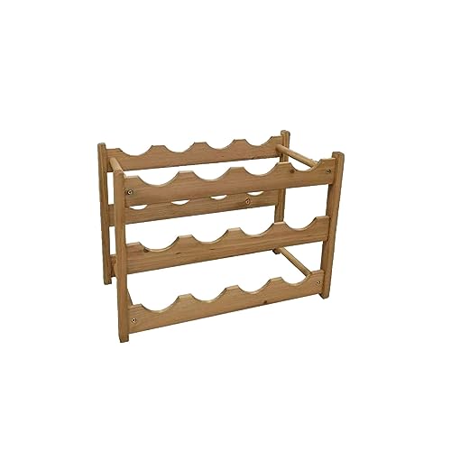LIN HOME XZ 22286 Botellero Vino Madera para Almacenar de Manera Óptima hasta 12 Botellas de Vino
