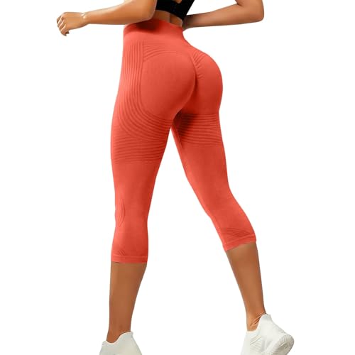 YHHRJAI Leggings Mujer 3/4 Leggins Anticeluliticos Push Up Cintura Alta sin Costuras Mallas Deporte Leggings Antirozaduras Compresión Circulacion Lipedema Pantalones Yoga Fitness Running