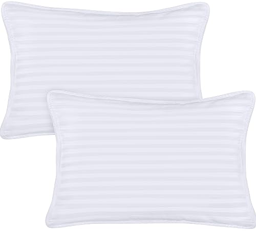 utopia bedding toddler pillow (white, 2 pack), 13x18 pillows for sleeping, soft and breathable cotton blend shell, small kids pillow perfect for toddler bed and travel (intended for age 2 and up)