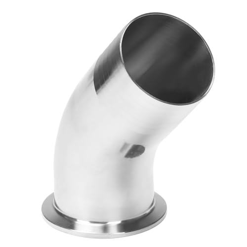 Image of DERNORD Sanitary Hose Barb Pipe Fitting 2 inch Tri Clamp (64MM Ferrule) 45 Degree Elbow Tube OD 2 inch /51MM