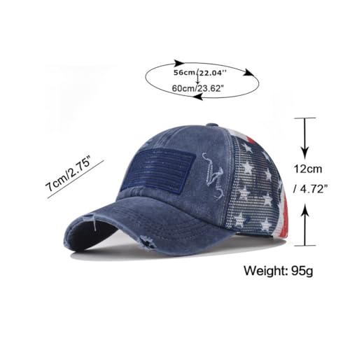Gorra de béisbol con bandera americana para mujer ajustable miniatura 2