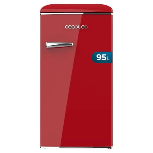 Cecotec Mini Nevera Retro Bolero CoolMarket TT Origin 95 Red E. Mini Frigorífico Retro Rojo, 89Cm de Alto y 49Cm de Ancho, 95L de Capacidad y Clase E