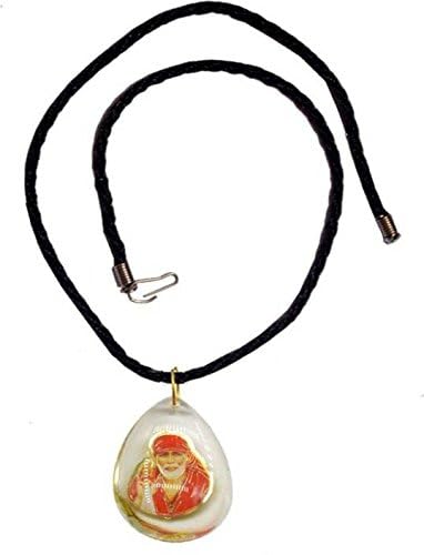 GenericFair Mart Shine Saibaba Pendant Locket with Thick Black Cotton Dori, Brass, No Gemstone