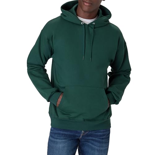 Hanes Men's Ultimate Cotton Heavyweight Pullover Hoodie Sweatshirt, Deep Forest, Large
