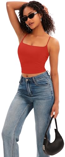 Image of MIRITY Women's Sexy Double Lined Square Neck Tank Top - Y2K Going Out Adjustable Spaghetti Strap Cami