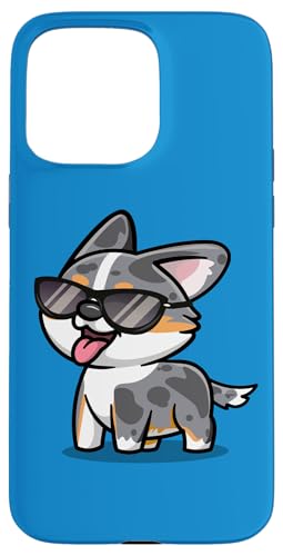 Funny Cool Kawaii Kids Sunglasses Blue Merle Corgi Dog Lover �X�}�z�P�[�X iPhone 15 Pro Max �p