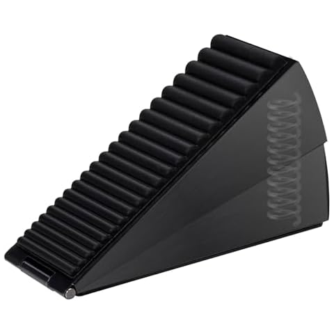 Yoanxong Heavy Duty Door Stopper, Metalrubber Door Stopper Wedge, Large Door Stoppers for Bottom of Door, 3.12 inch Suits Any Heavy Door Gap for Spring Door Stopper Black, 1 Pack Cover