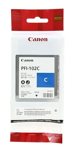 Genuine Cyan Canon PFI-102C Ink Cartridge - (0896B001AA) - Image 2