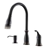 APPASO 3 Hole Kitchen Faucet with Pull Down Sprayer Oil Rubbed Bronze, 2-Hole Pull Out Kitchen Sink