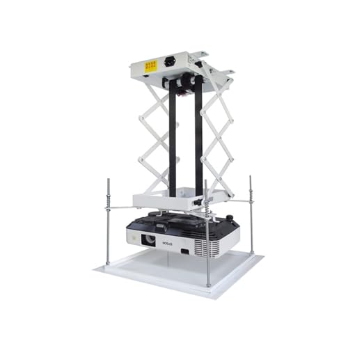 Soporte de techo motorizado para proyector con control remoto inalámbrico, diseño de tijera de 80 cm para una fácil instalación en entornos de trabajo