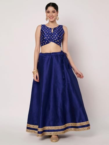Image of studio rasa Women's Dupion Hand Block Printed Readymade Top for Festive Wedding Party