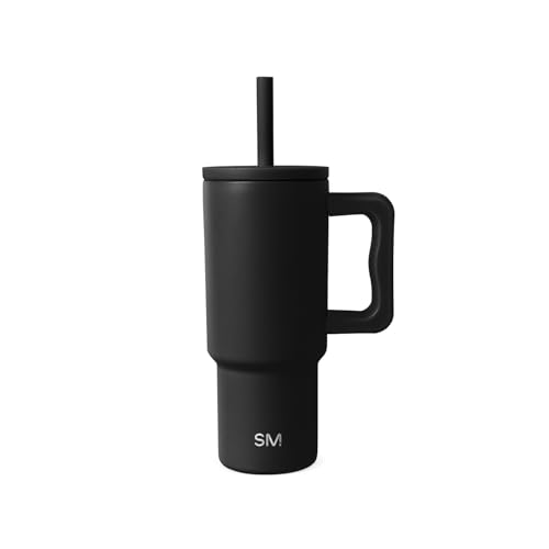 Image of Simple Modern Kids 24 oz Tumbler with Handle and Silicone Straw Lid | Spill Proof and Leak Resistant | Reusable Stainless Steel Bottle | Gift for Kids Boys Girls | Trek Collection | Midnight Black