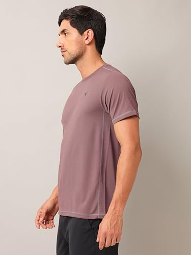 Image of TECHNOSPORT Men's Slim Fit Polyester Activewear Sports T-Shirt with Moisture-Wicking Comfort for Workout, Running & Gym