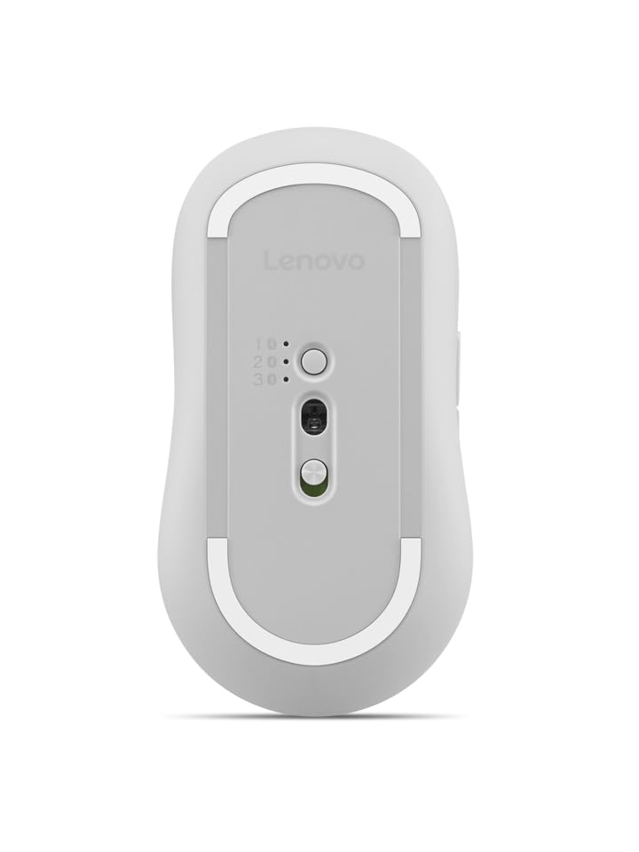 Image of Lenovo Yoga Bluetooth Silent Mouse, 3 Level DPI Adjustment, 36 Month Battery Life, Bluetooth 5.3, 3 Device Paring, Whisper Quiet, Programmable Buttons, Smooth Finish, Seashell