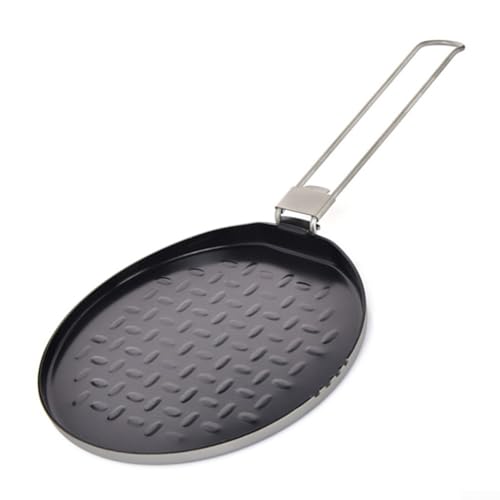 Sartén de titanio puro para camping, sartén de titanio con revestimiento antiadherente, utensilios de cocina portátiles para exteriores, 18,5 x 1 cm