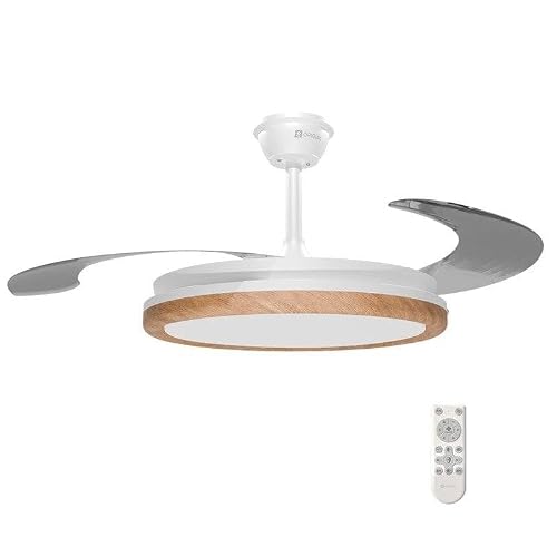 Origial AirBliss Ventilador de Techo con Luz LED, Motor DC, Aspas Retráctiles, WiFi, Temporizador y Mando a Distancia AirBliss Ceiling Retractable Función invierno