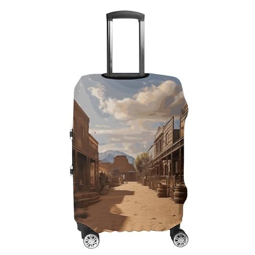 Cowboy Town Luggage Cover, Elastic Luggage Protector Fits 19-32in Suitcases, Washable & Anti-Scratch Suitcase Cover for Men Women S4