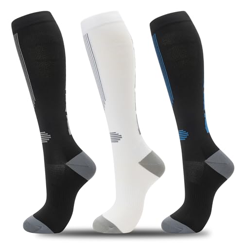 Image of fenglaoda Compression Socks for Women Men 3 Pairs Graduated Compression Support Circulation Socks for Nurses