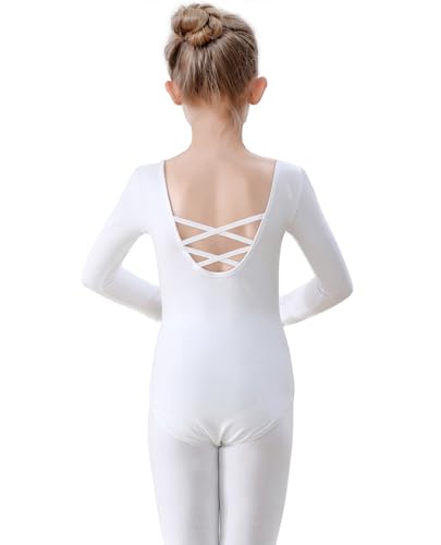 FONLAM Ballettkleidung Turnanzug Mädchen Langarm Balletttrikot...