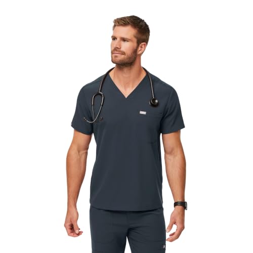 Image of FIGS Chisec Scrub Top for Men - 3 Pockets, Tailored Fit, Squared V-Neck, 4-Way Stretch, Moisture-Wicking