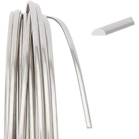 BENECREAT 20Feet Silver Half Round Craft Wire Cover