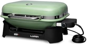 Lumin Portable Outdoor Electric Barbecue Grill for Small Spaces and Travel, Seafoam Green