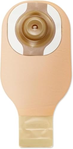 Image of Hollister 8960 CeraPlus Soft Convex 1-Piece 12 inch Drainable Ostomy Pouch, Pre-Sized 3 /4 inch, Beige with Viewing Option, 5 Pack, Ostomy Skin Barrier