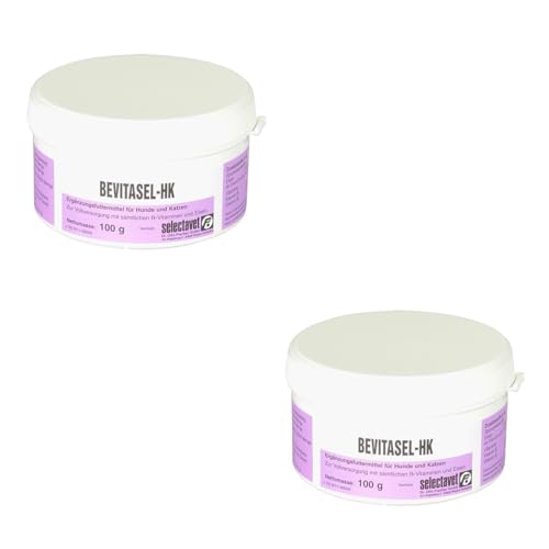 Selectavet Bevitasel HK für Hunde und Katzen | Doppelpack | 2 x 100 g | Zur Vollversorgung mit sämtlichen B-Vitaminen und Eisen | Ergänzungsfuttermittel in Pulverform
