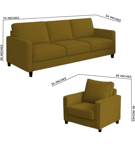 Image of The MM Furniture store Premium Fabric Sofa - Camel (3+1+1 Seater)
