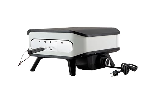 Miniatura 3 de Cozze® Horno para pizza eléctrico de 13" con tapa frontal | 2200W | Control digital de temperatura | Piedra para pizza 34x34 cm | Exterior IPX4 | Blanco y negro