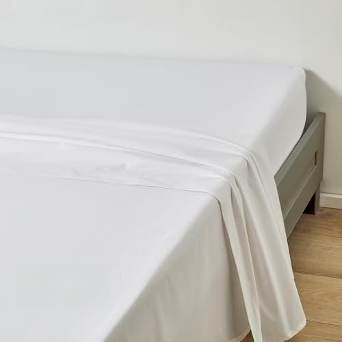 Duquennoy & Lepers - Drap Plat 270x300 CM - Percale 80 Fils 100% Coton - Qualité Hôtel - Doux, Respirant & Résistant - Oeko-TEX® Made in Green - Blanc