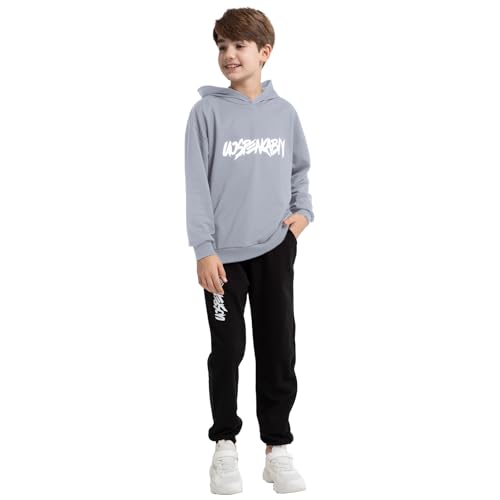 Image of amropi Boy's Tracksuit Pullover Hoodie Jogging Pants Set 2 Pieces Sweatsuit for 2-17 Years