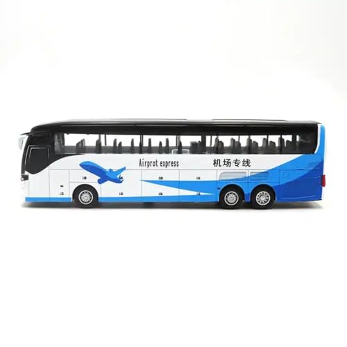 Image of DEOXY Big Airport Shuttle Double Decker Toys for Kids Diecast Metal Alloy Light & Music Open Door Collection Bus Toys for Boy Kids