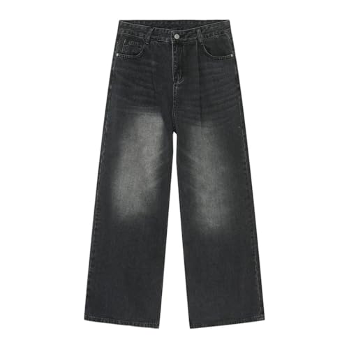 Men’s Baggy Jeans, Trendy Korean Style, Loose Wide Leg, Vintage Mid-High Waisted Casual Denim4