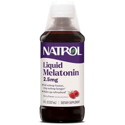 Natrol Liquid Melatonin for Adults 2.5 mg Berry-Flavored 8 Fl Oz