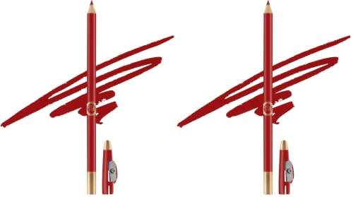 Image of Colors Queen Matte Eyeliner & Lip Liner Enriched with Vitamin A & E | Smooth Application | Highly Pigmented | Long Lasting Lip Liner Pencil with Inbuilt Sharpener (16 - Blood Red) (Pack of 2)