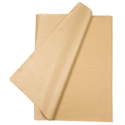 Papel seda kraft, 850x600 mm, 50 hojas grandes para envolver, scrapbook, manualidades, papel manila marrón crema claro.