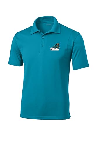 Sport Your Gear Coastal Carolina Chanticleers Prime Athletic Logo Micropique Moisture Wicking Lightweight Golf Polo Teal X-Large