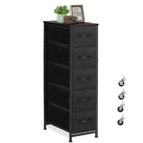 Shinoske Cajonera de Tela Cómoda con 5 Cajones Plegables y Marco