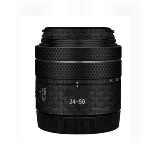 RF 24-50 4.5-6.3 レンズキャップスキン 傷防止 カメラステッカー に適合する Canon RF 24-50mm F4.5-6.3 保護ラップフィルムプロテクターデカール(アーマーファイバーブラック)