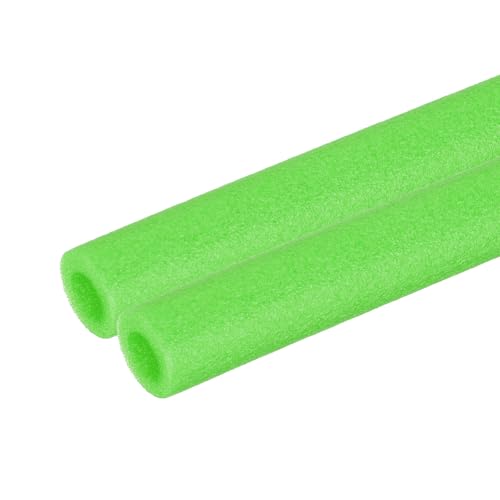 PATIKIL 2 Pcs Pipe Insulation Foam Tube, Pool Noodles Foam Tubing Covers 3/8" (10mm) ID x 3.3FT x 13/16" OD for Swimming Pool Handle Heat Preservation Protective Sleeve, Green