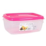  Fiambrera rectangular de plástico 2 litros, 22,5 x 15,5 x 9,5 cm, tapa con agujero, recipiente para guardar alimentos, apto para lavavajillas, microondas y congelador, color aleatorio