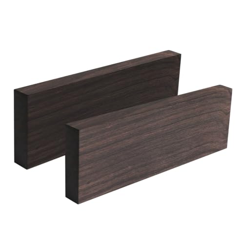 Laroal 2er-Pack lichtbeständige Rohlinge aus Ebenholz für Musikinstrumente, DIY-Material, Holzschuppen, Holzgriff für gravierte dekorative Gitarrenkörper und -hälse